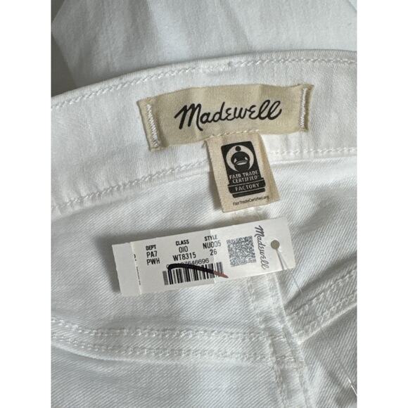 NWT Madewell Flared Wide-Leg Crop Jeans in Pure White Size 26 - Picture 6 of 16